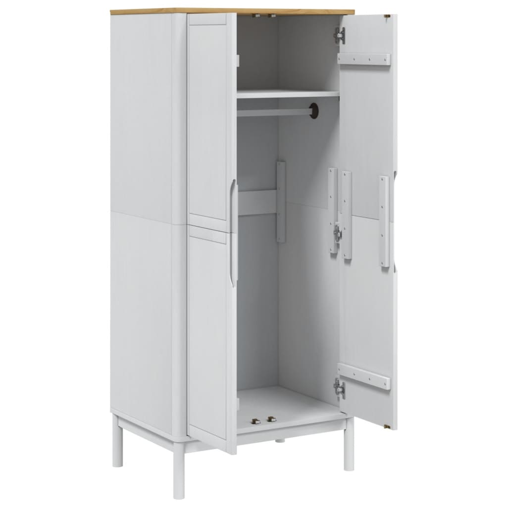 Wardrobe FLORO White 77x53x171 cm Solid Pine