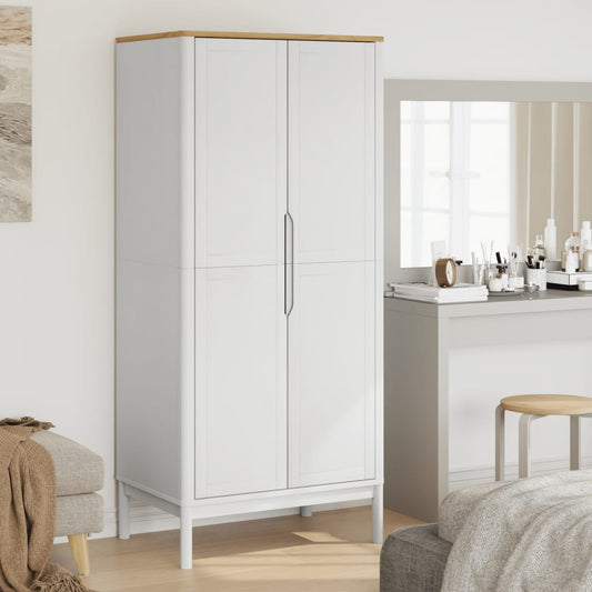 Wardrobe FLORO White 77x53x171 cm Solid Pine