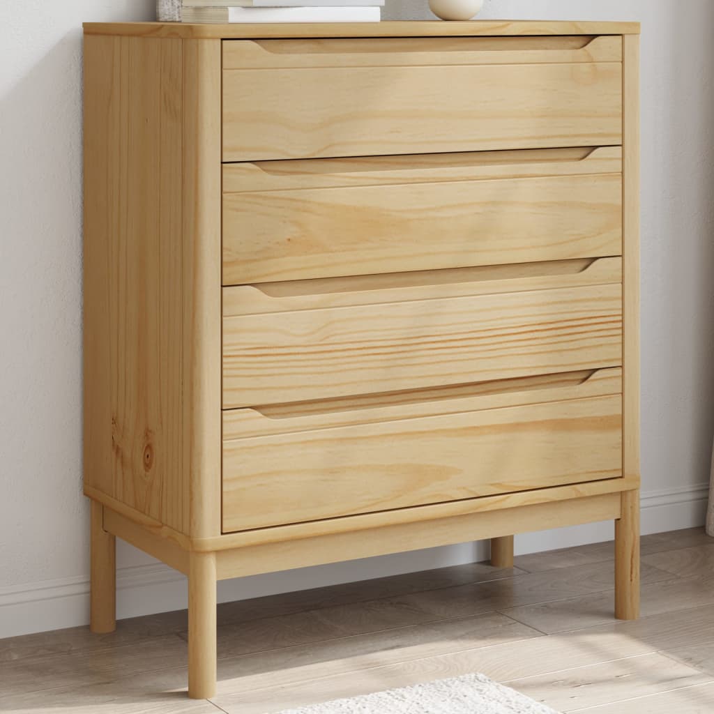 Kommode FLORO Wachsbraun Massivholz Kiefer