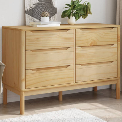 Kommode FLORO Wachsbraun Massivholz Kiefer