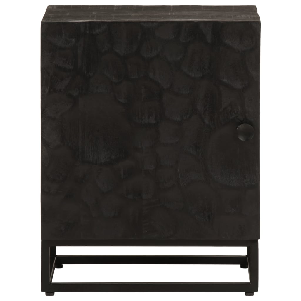 Bedside Table Black 40x30x50 cm Solid Mango Wood and Iron