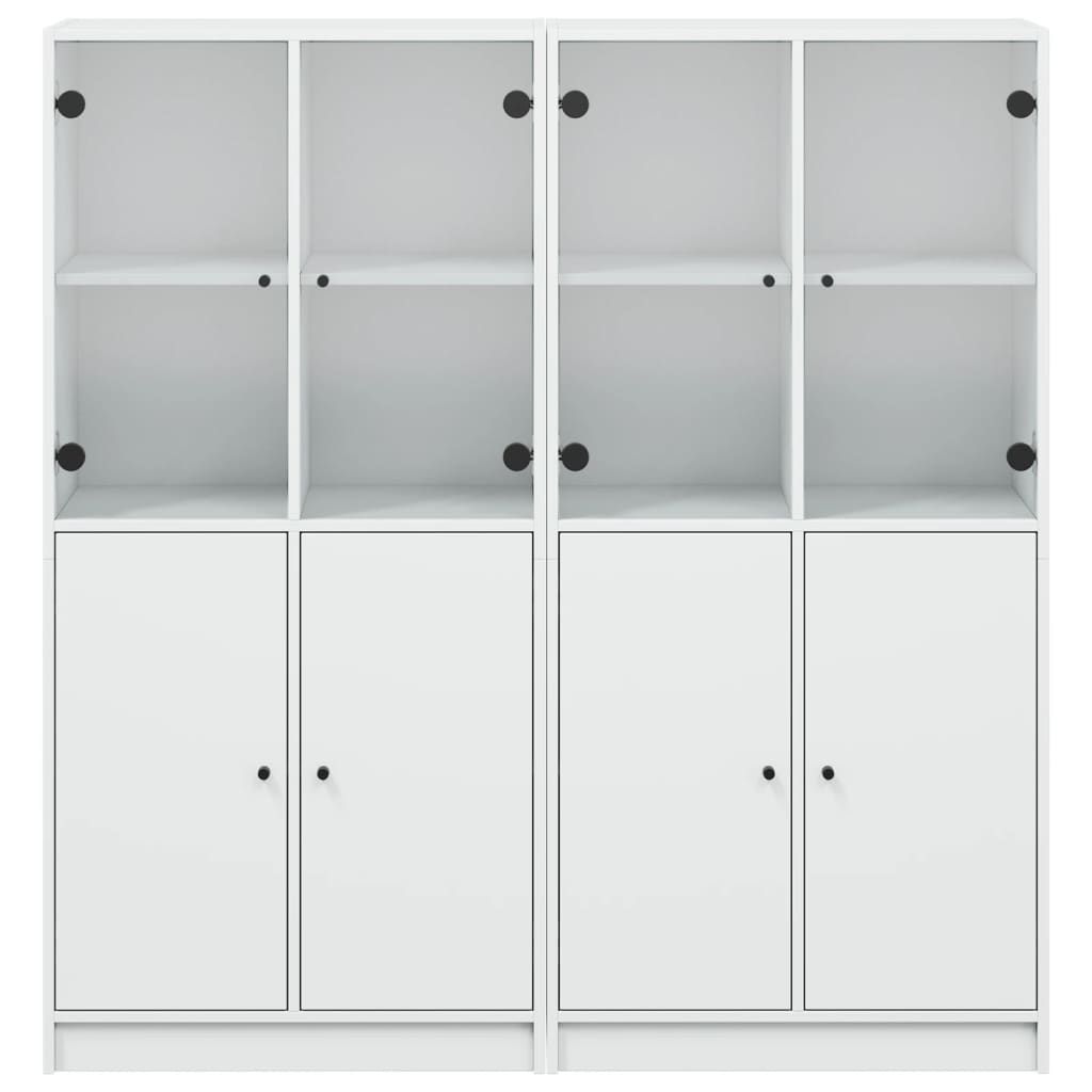 Bücherschrank mit Türen Weiß 136x37x142 cm Holzwerkstoff