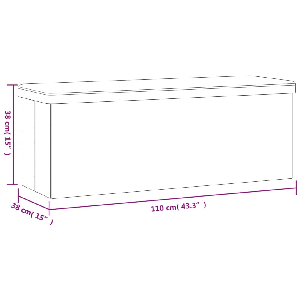 Sitzbank mit Stauraum Faltbar Schwarz PVC