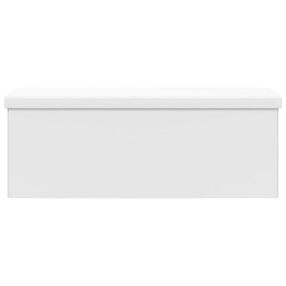 Sitzbank mit Stauraum Faltbar Weiß PVC