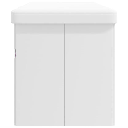 Sitzbank mit Stauraum Faltbar Weiß PVC