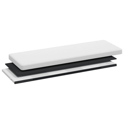 Sitzbank mit Stauraum Faltbar Weiß PVC