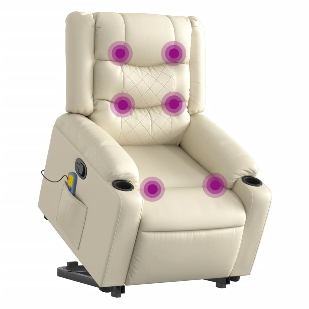 Massage chair with stand-up aid cream artificial leather
