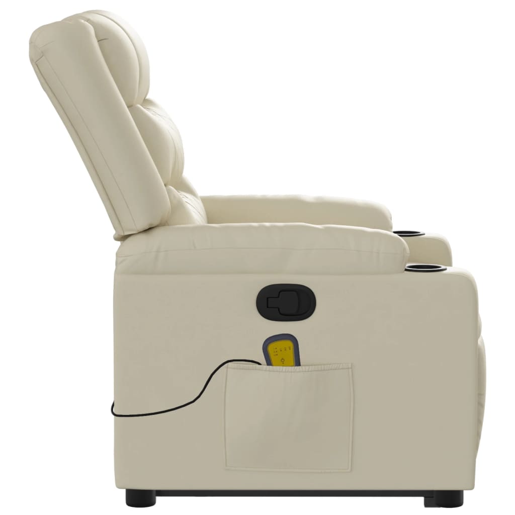 Massage chair with stand-up aid cream artificial leather