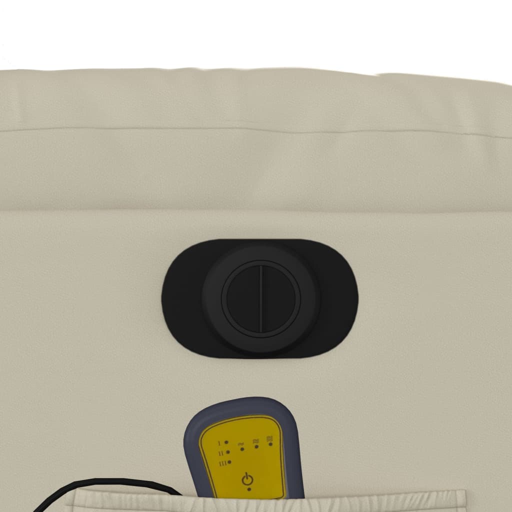 Massagesessel mit Aufstehhilfe Elektrisch Creme Kunstleder