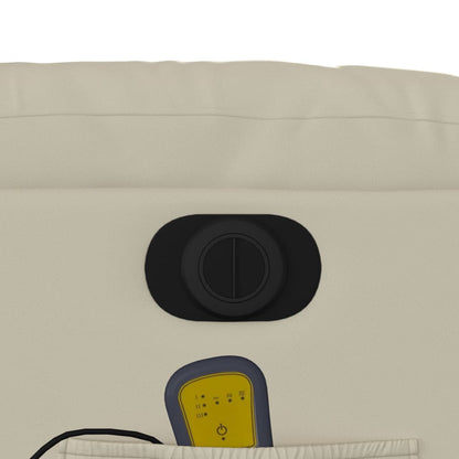 Massagesessel mit Aufstehhilfe Elektrisch Creme Kunstleder