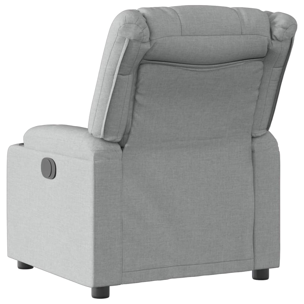 Fauteuil inclinable électrique en tissu gris clair