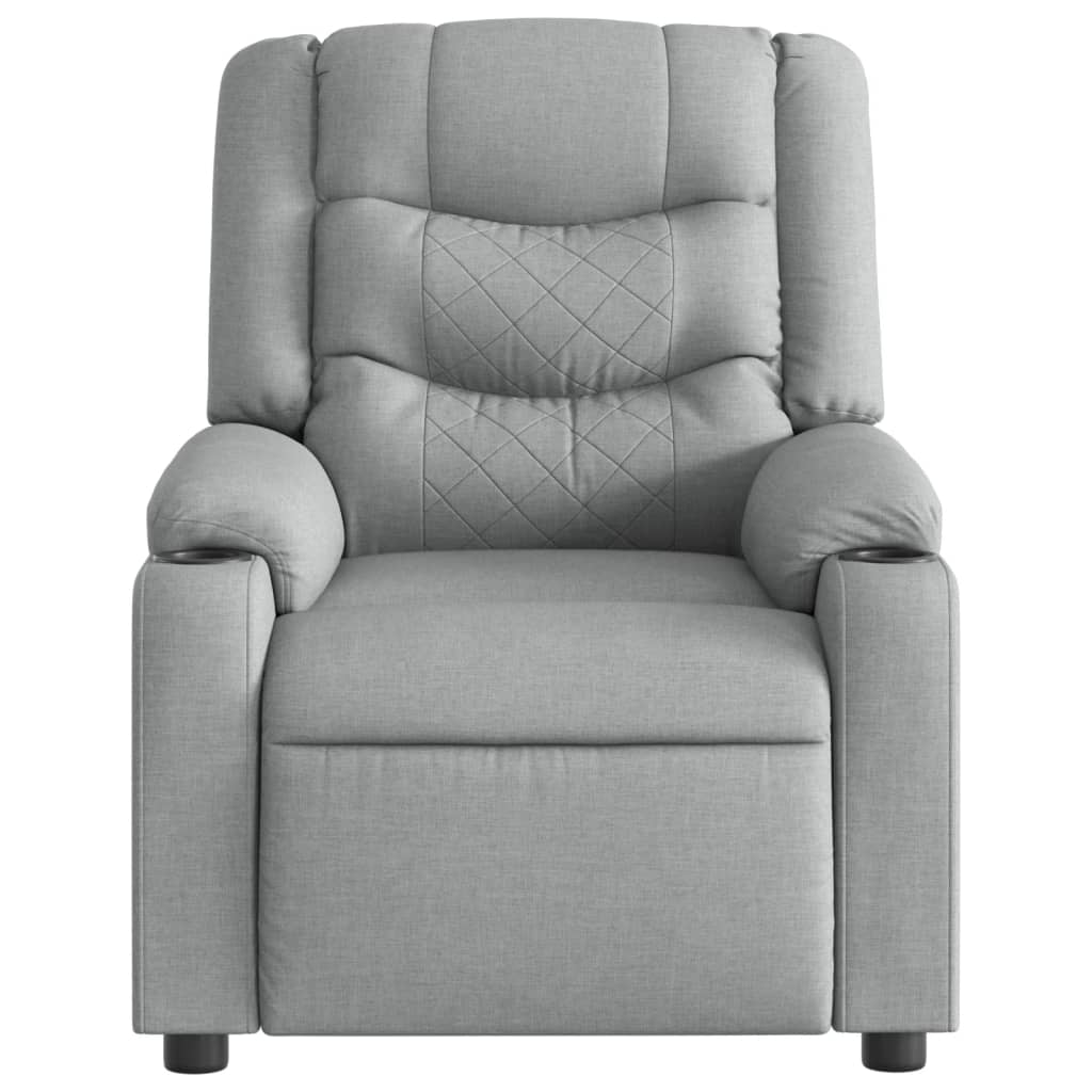 Fauteuil inclinable électrique en tissu gris clair