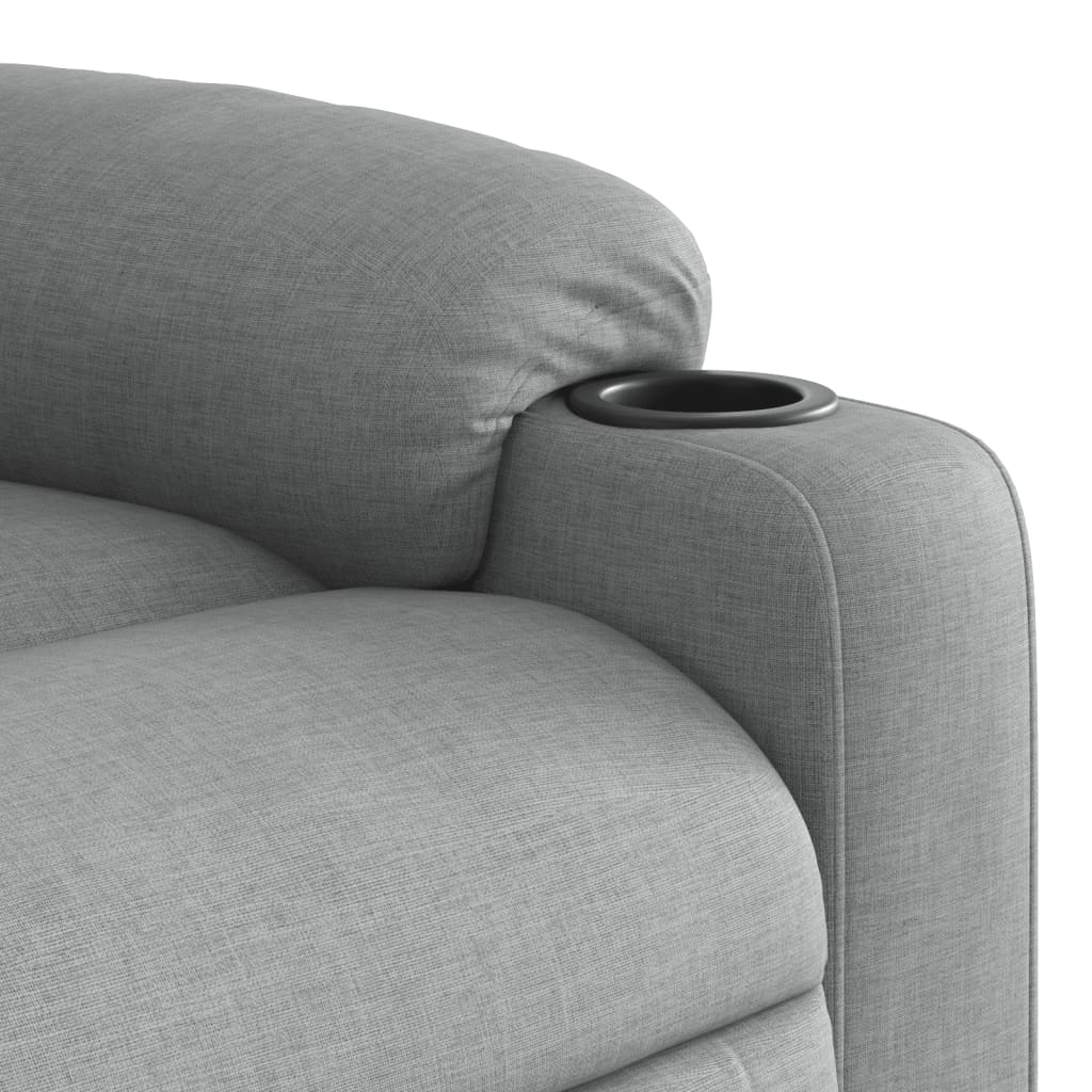 Fauteuil inclinable électrique en tissu gris clair