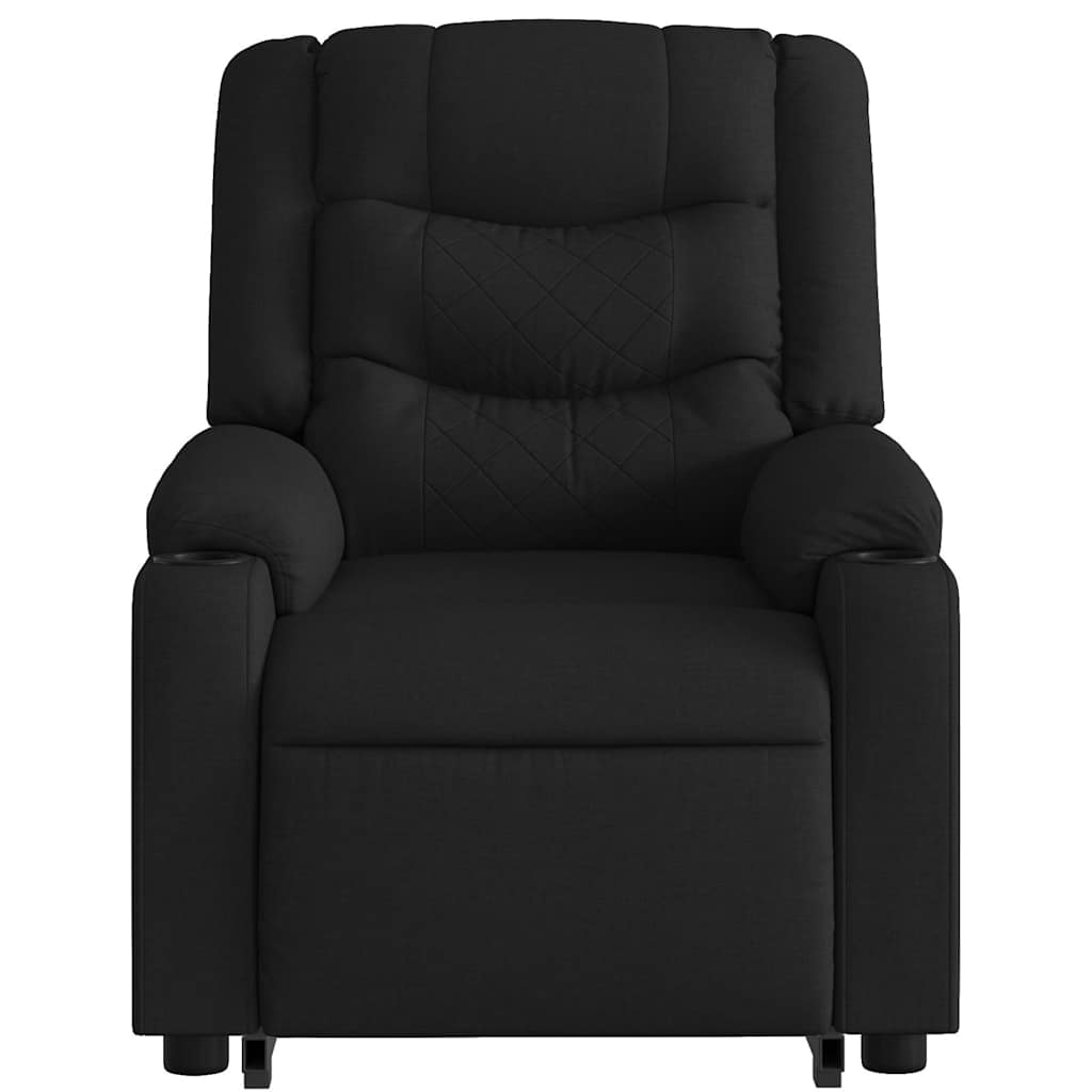 Massagesessel mit Aufstehhilfe Schwarz Stoff