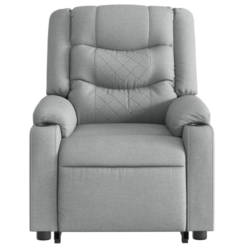 Fauteuil relax avec releveur électrique en tissu gris clair