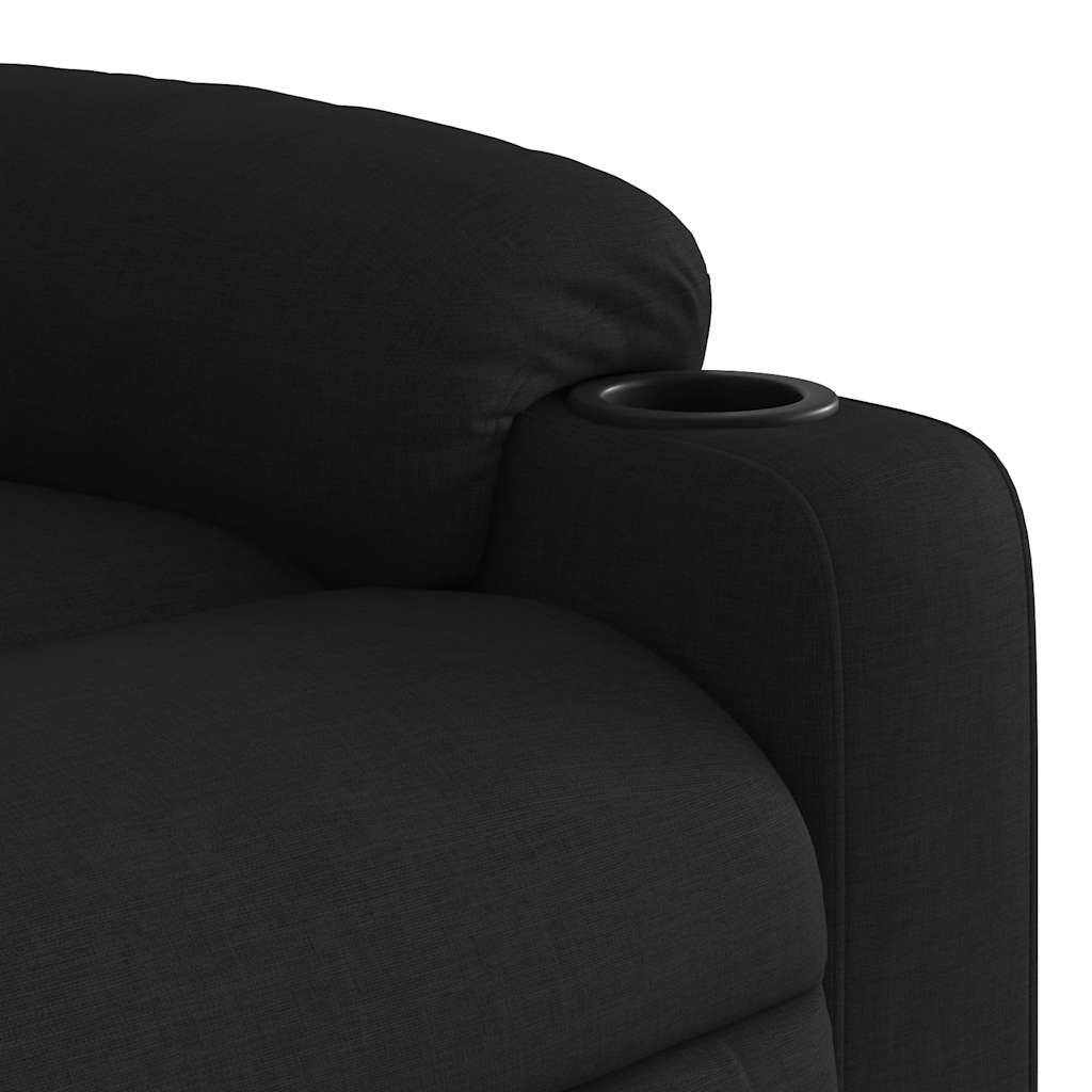Elektrischer Massagesessel mit Aufstehhilfe Schwarz Stoff