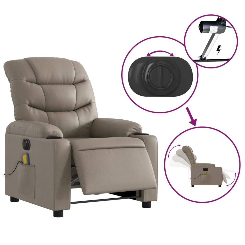 Massagesessel Elektrisch Cappuccino Kunstleder