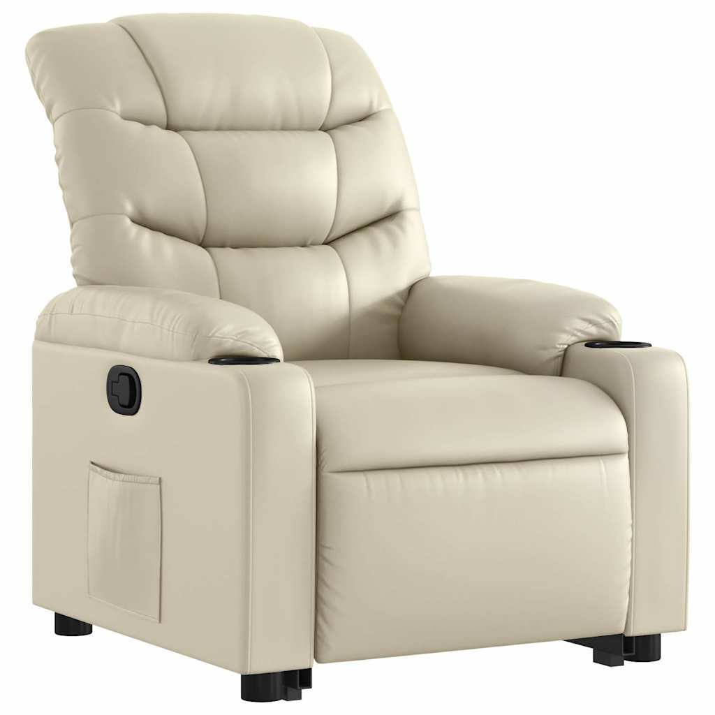 Relaxsessel mit Aufstehhilfe Creme Kunstleder