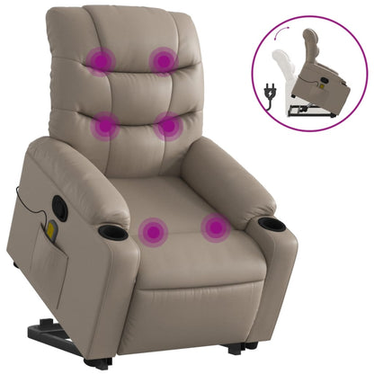 Massagesessel mit Aufstehhilfe Cappuccino Kunstleder