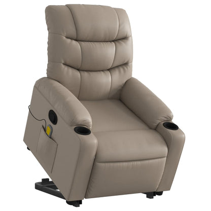 Massagesessel mit Aufstehhilfe Cappuccino Kunstleder