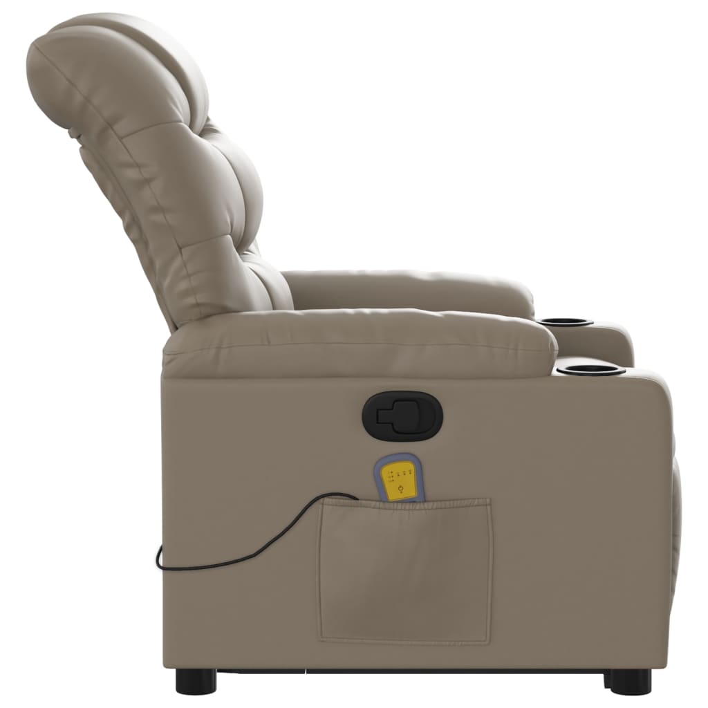 Massagesessel mit Aufstehhilfe Cappuccino Kunstleder