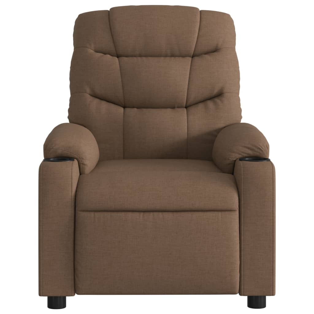 Electric recliner chair brown fabric