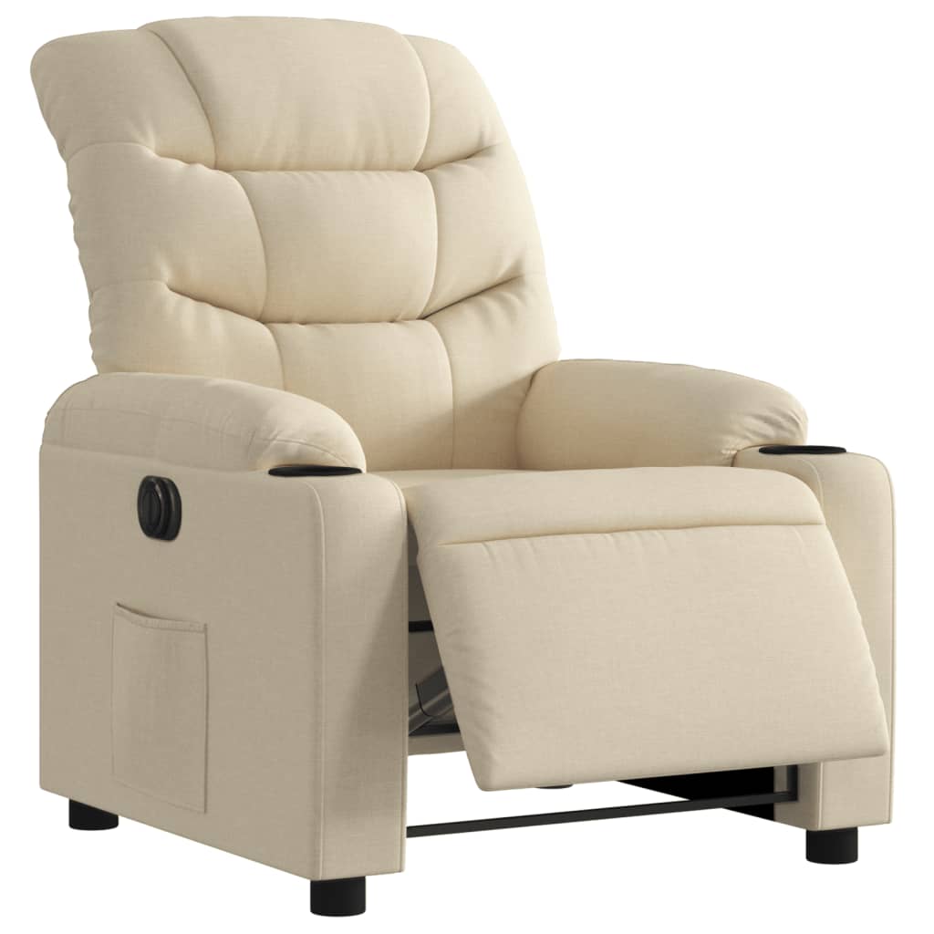 Electric recliner chair cream fabric