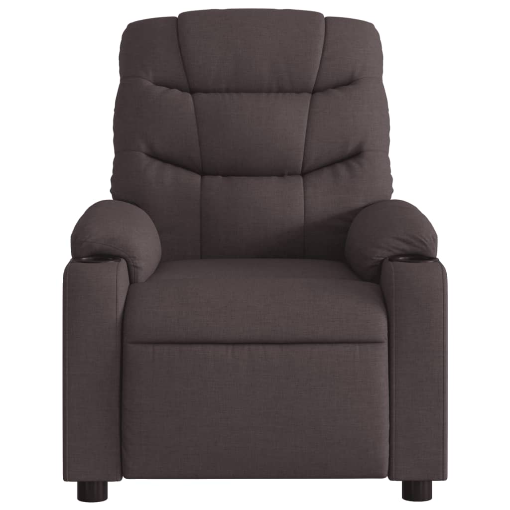 Electric Massage Chair Dark Brown Fabric