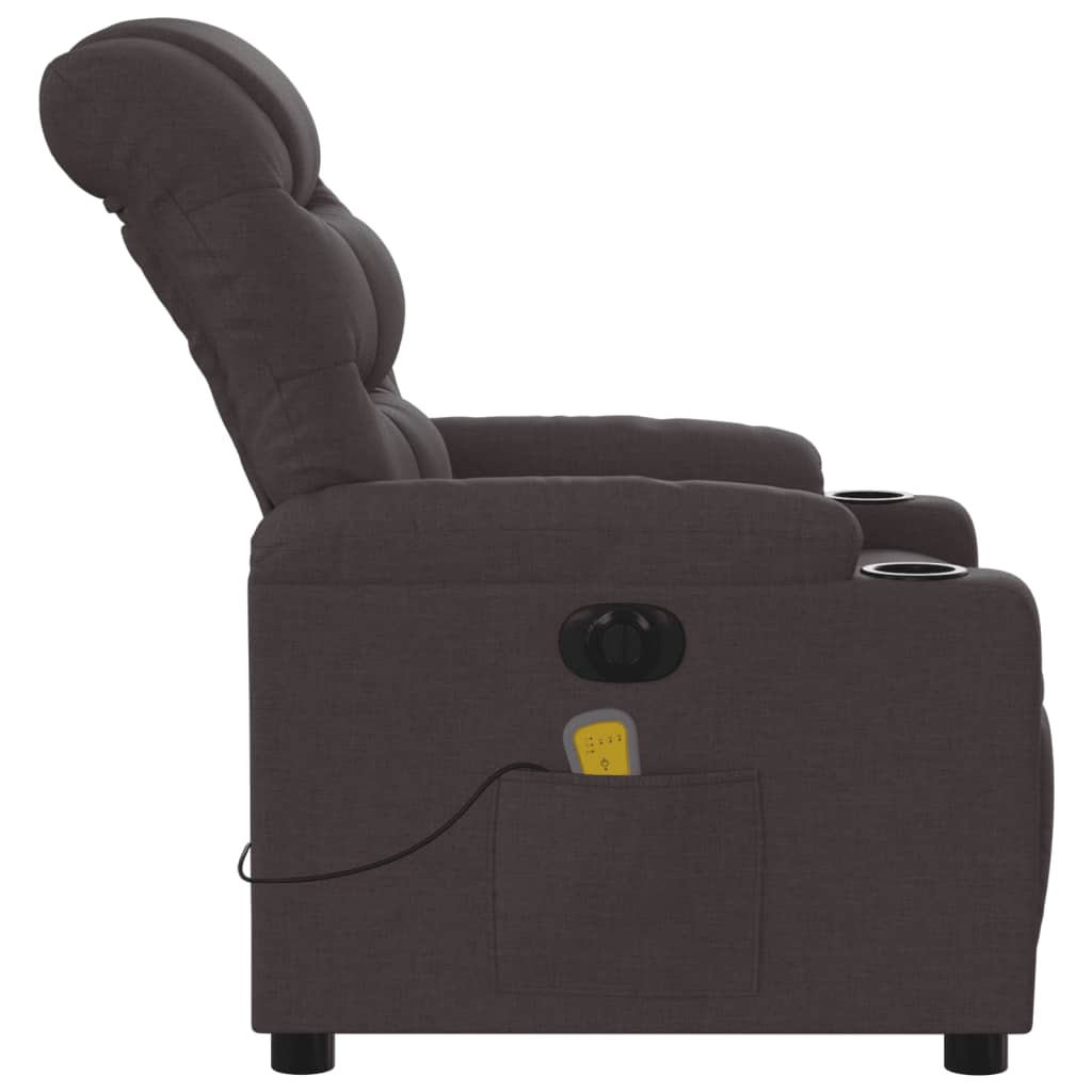 Electric Massage Chair Dark Brown Fabric
