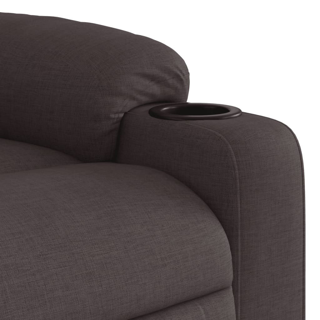 Electric Massage Chair Dark Brown Fabric