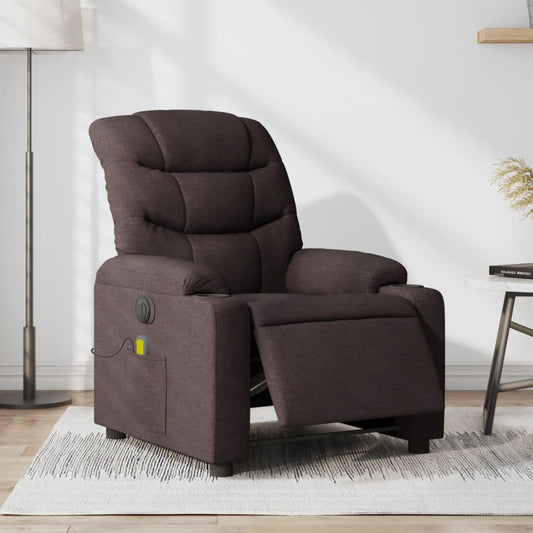 Electric Massage Chair Dark Brown Fabric