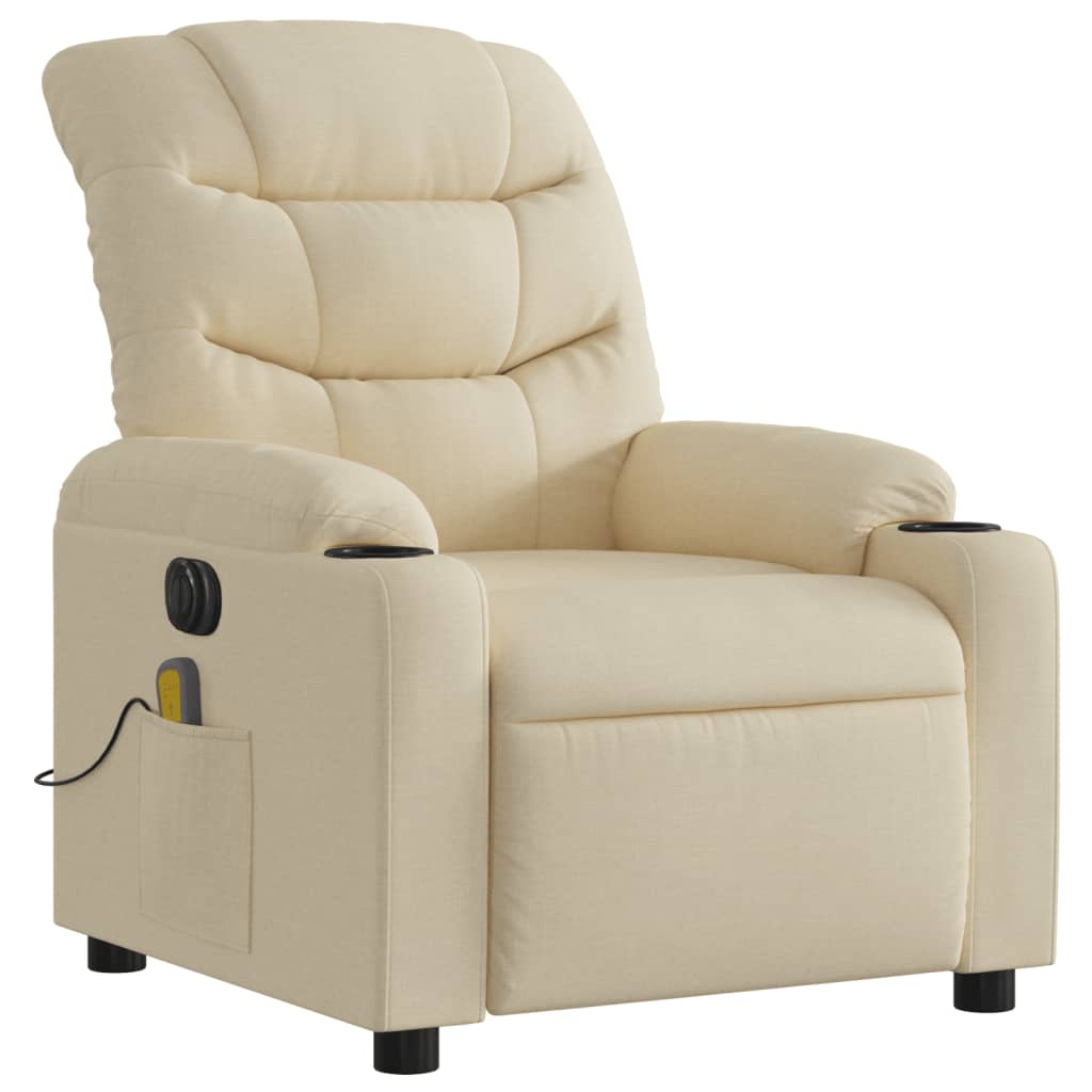 Fauteuil de massage électrique en tissu crème
