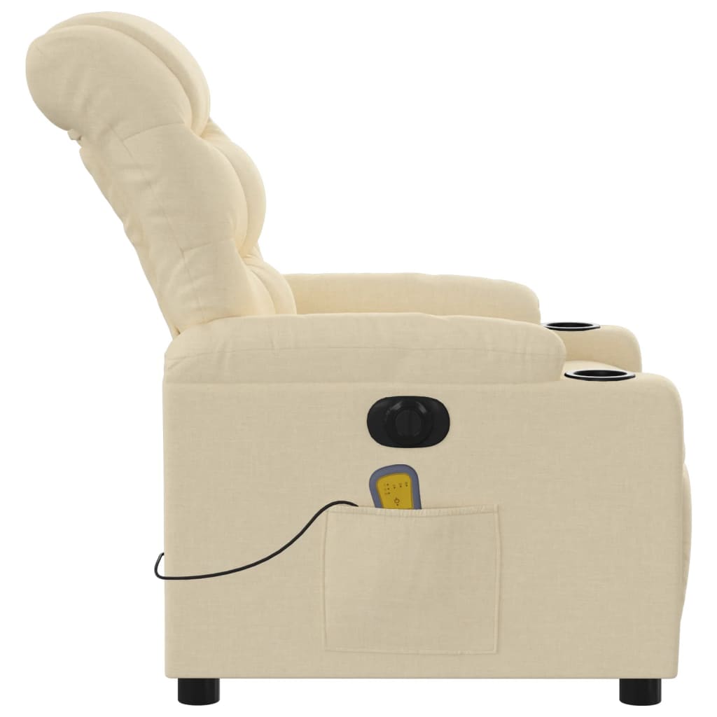 Fauteuil de massage électrique en tissu crème