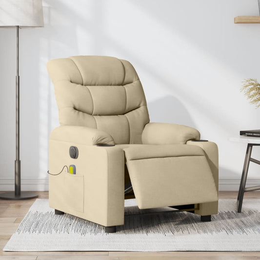 Fauteuil de massage électrique en tissu crème