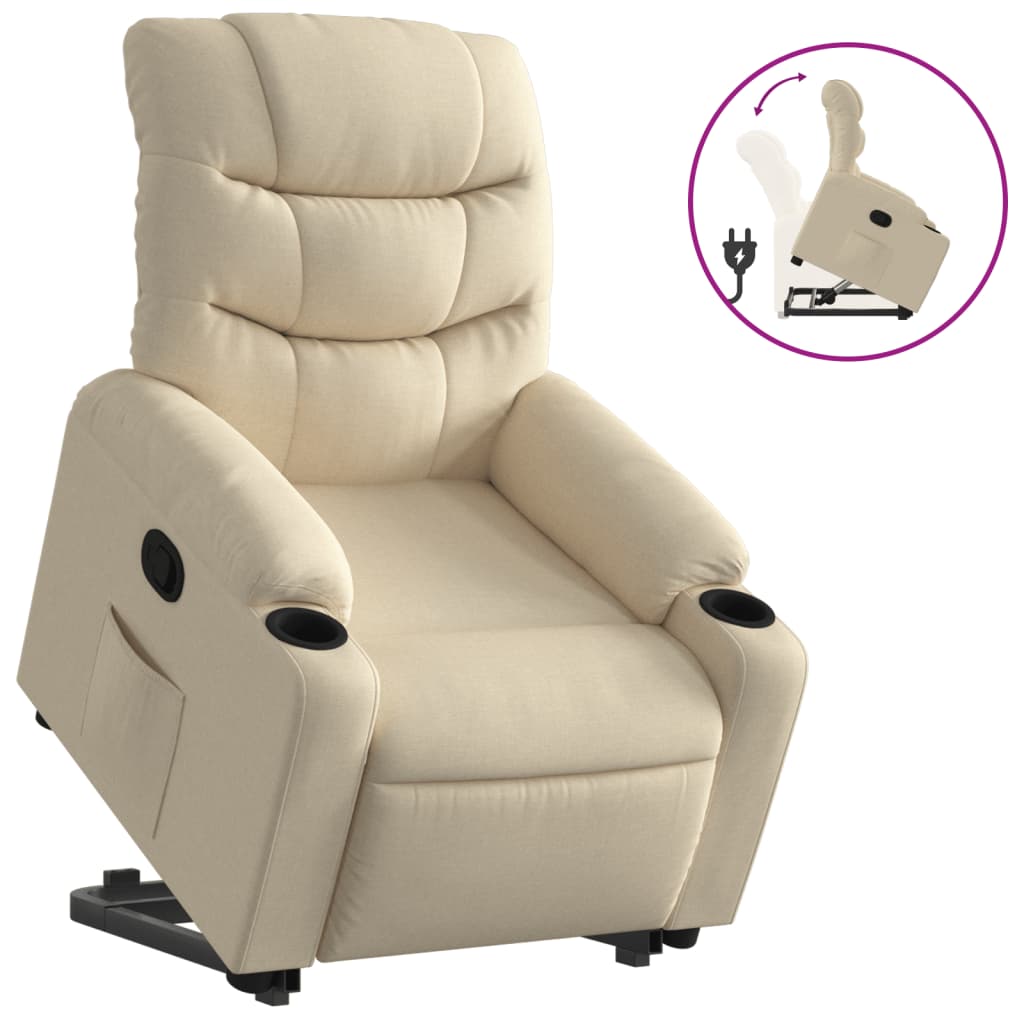 Relaxing chair with stand-up aid cream fabric