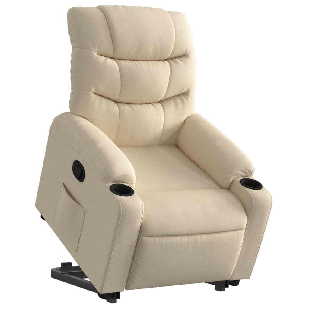 Relaxing chair with stand-up aid cream fabric
