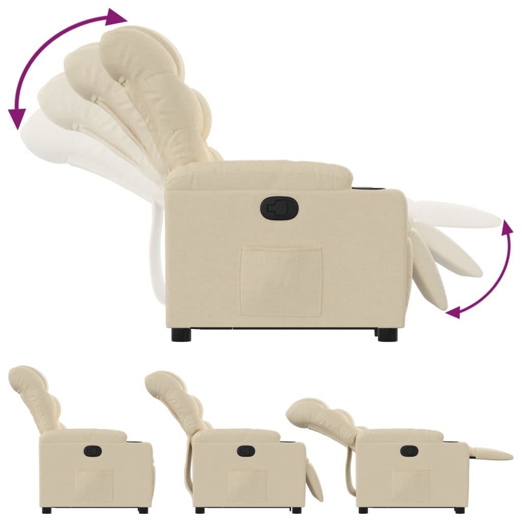 Relaxing chair with stand-up aid cream fabric