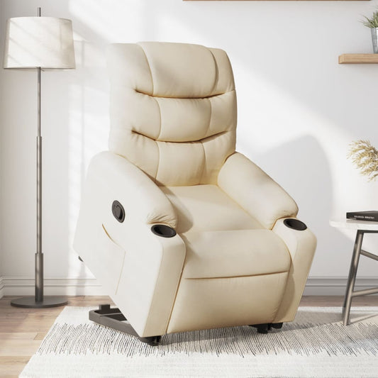 Relaxing chair with stand-up aid cream fabric