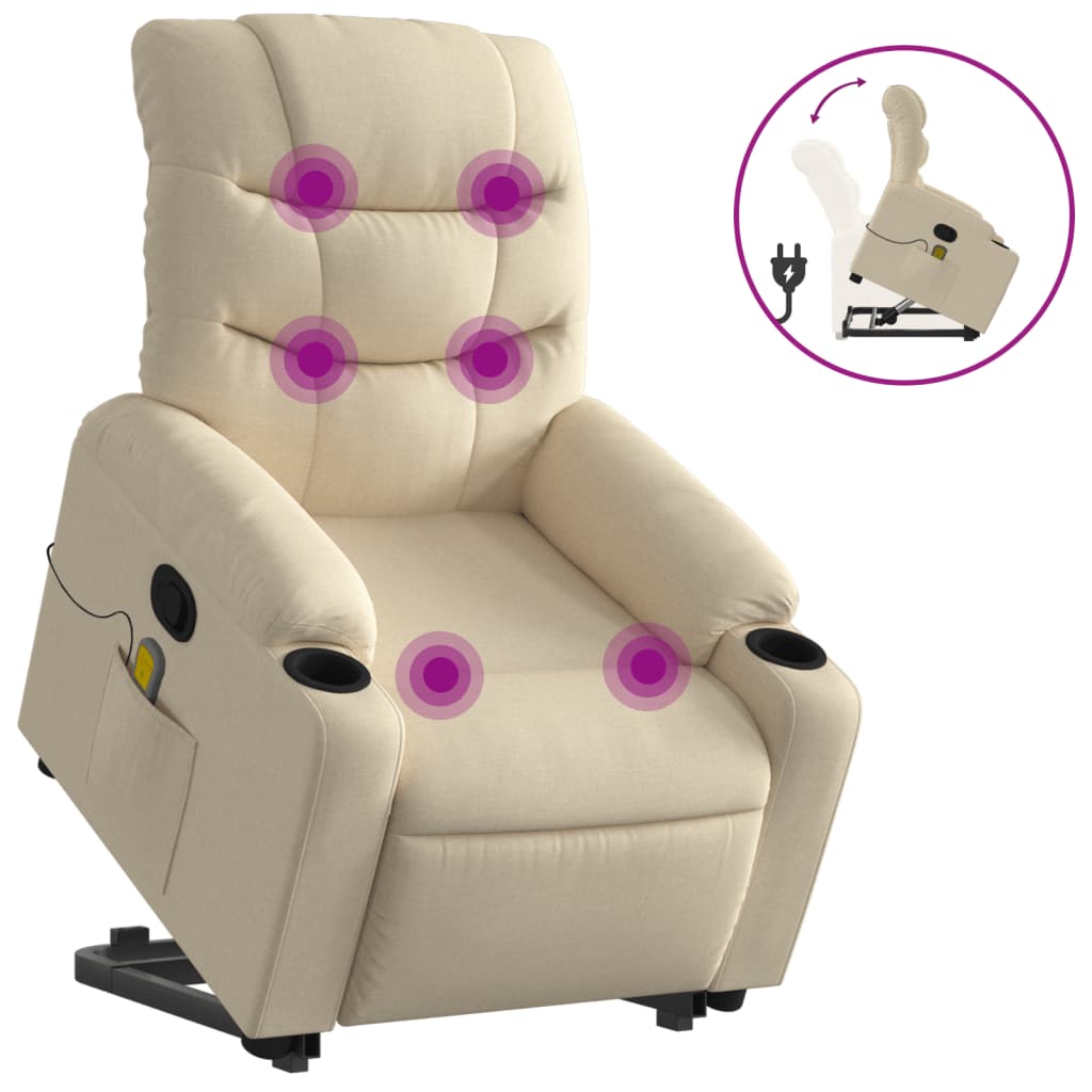 Massage chair with stand-up aid cream fabric