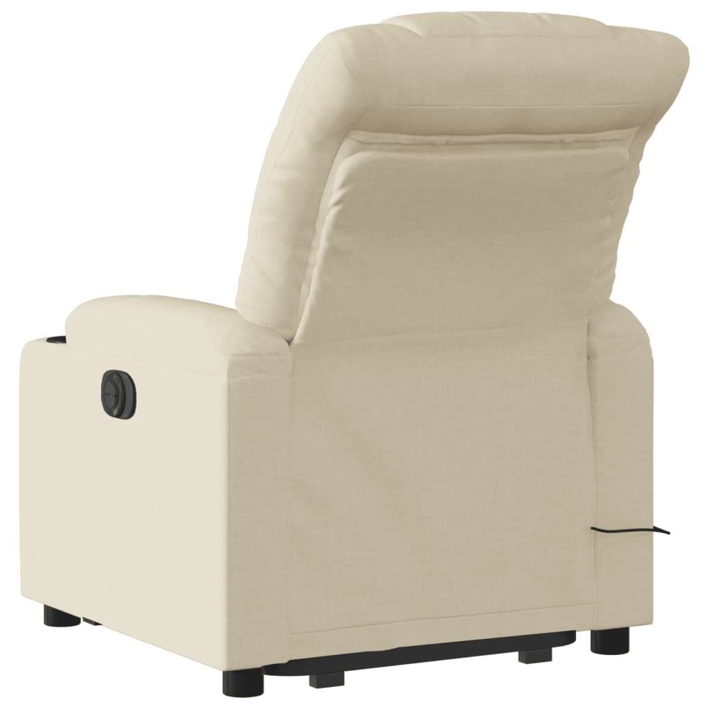 Massagesessel mit Aufstehhilfe Creme Stoff