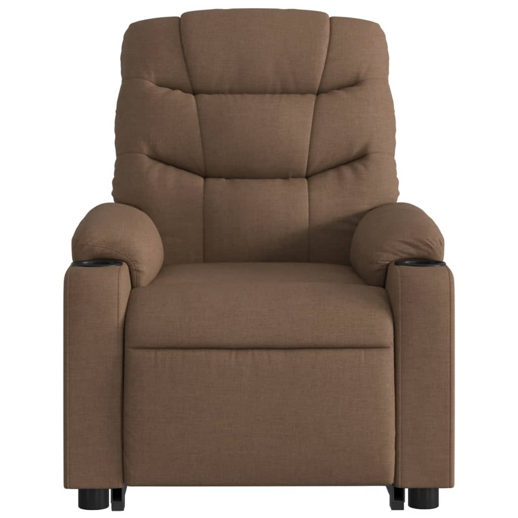 Fauteuil inclinable avec releveur électrique, tissu marron
