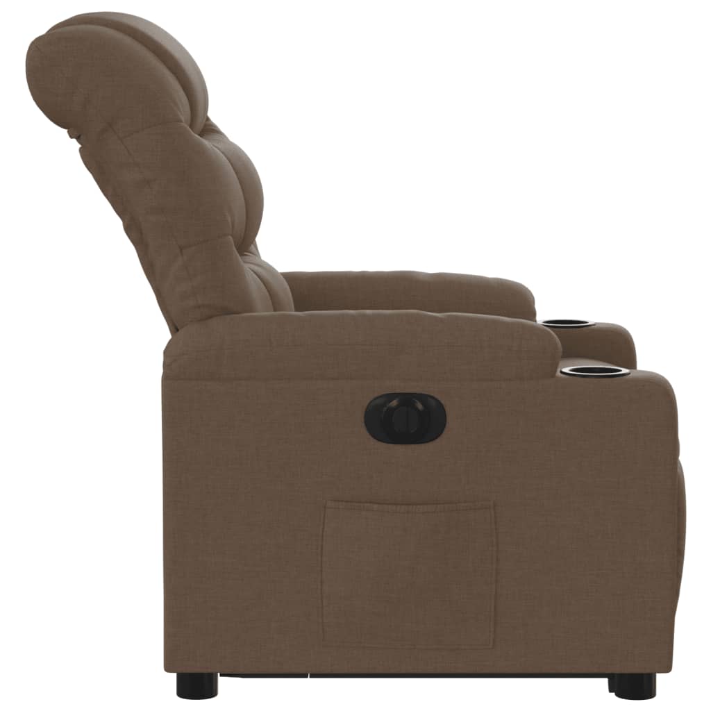 Fauteuil inclinable avec releveur électrique, tissu marron