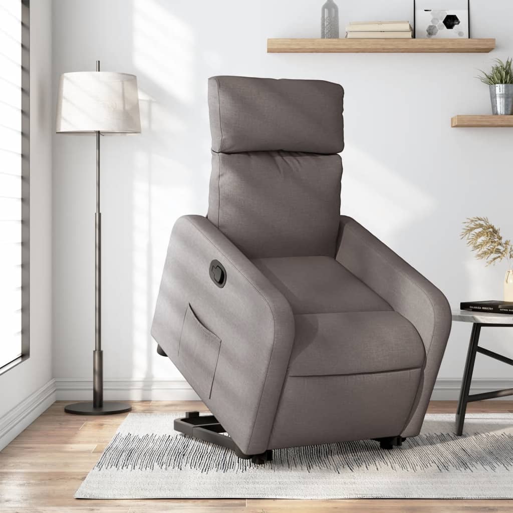 Relaxsessel mit Aufstehhilfe Taupe Stoff
