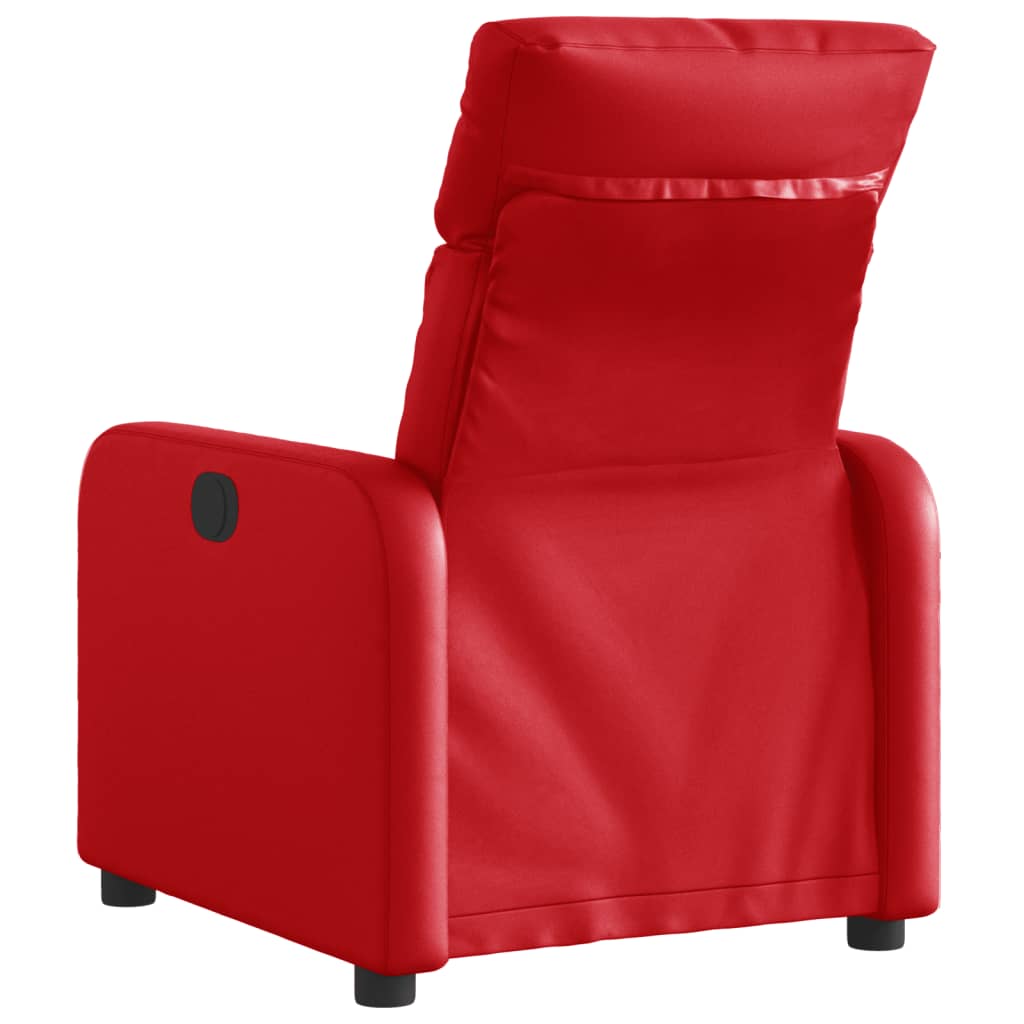Electric recliner chair red faux leather