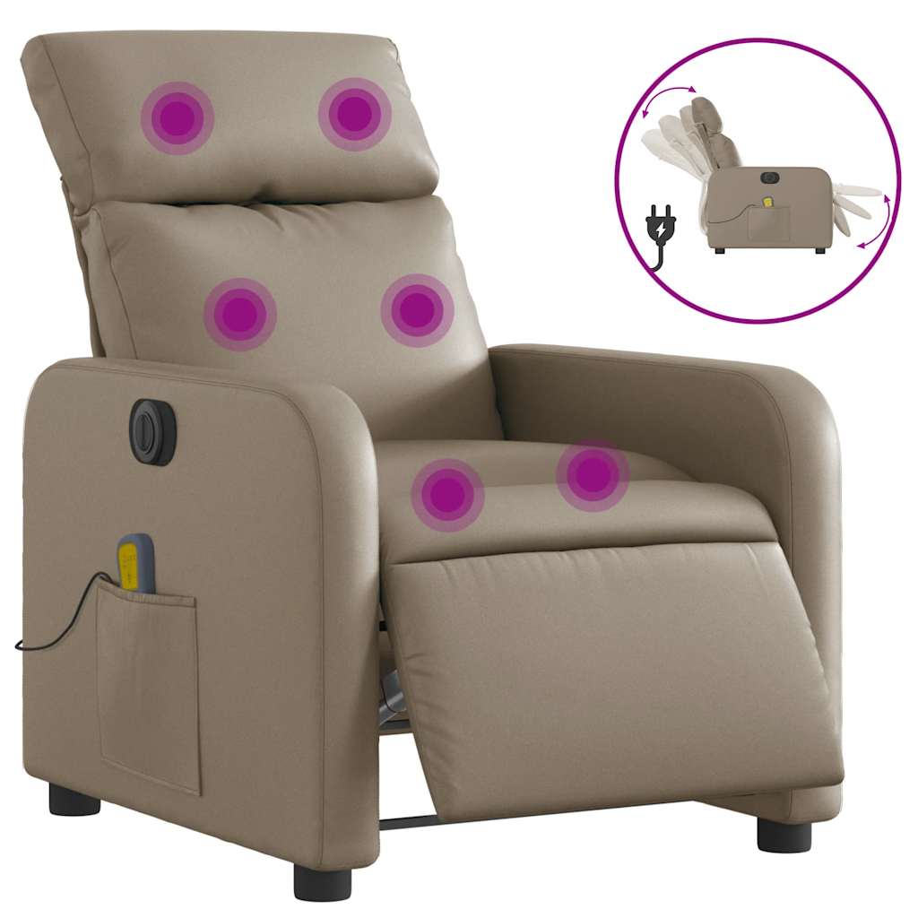 Massagesessel Elektrisch Cappuccino Kunstleder