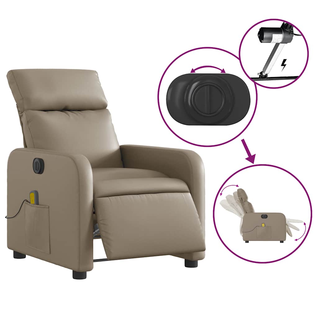 Massagesessel Elektrisch Cappuccino Kunstleder