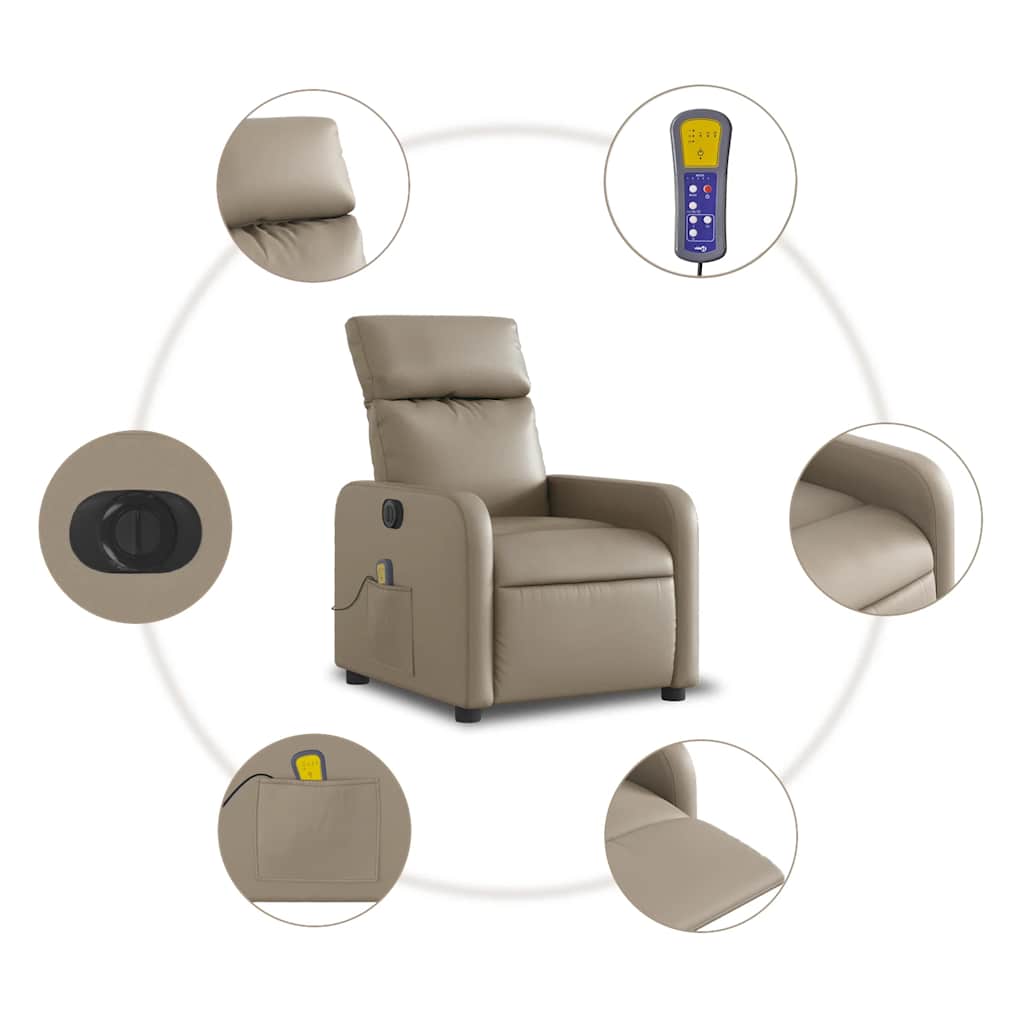 Massagesessel Elektrisch Cappuccino Kunstleder
