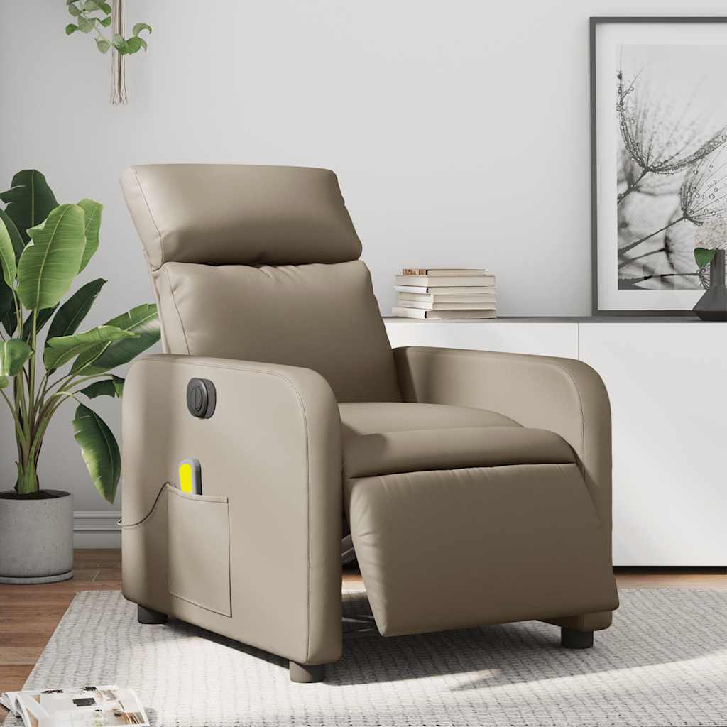 Massagesessel Elektrisch Cappuccino Kunstleder