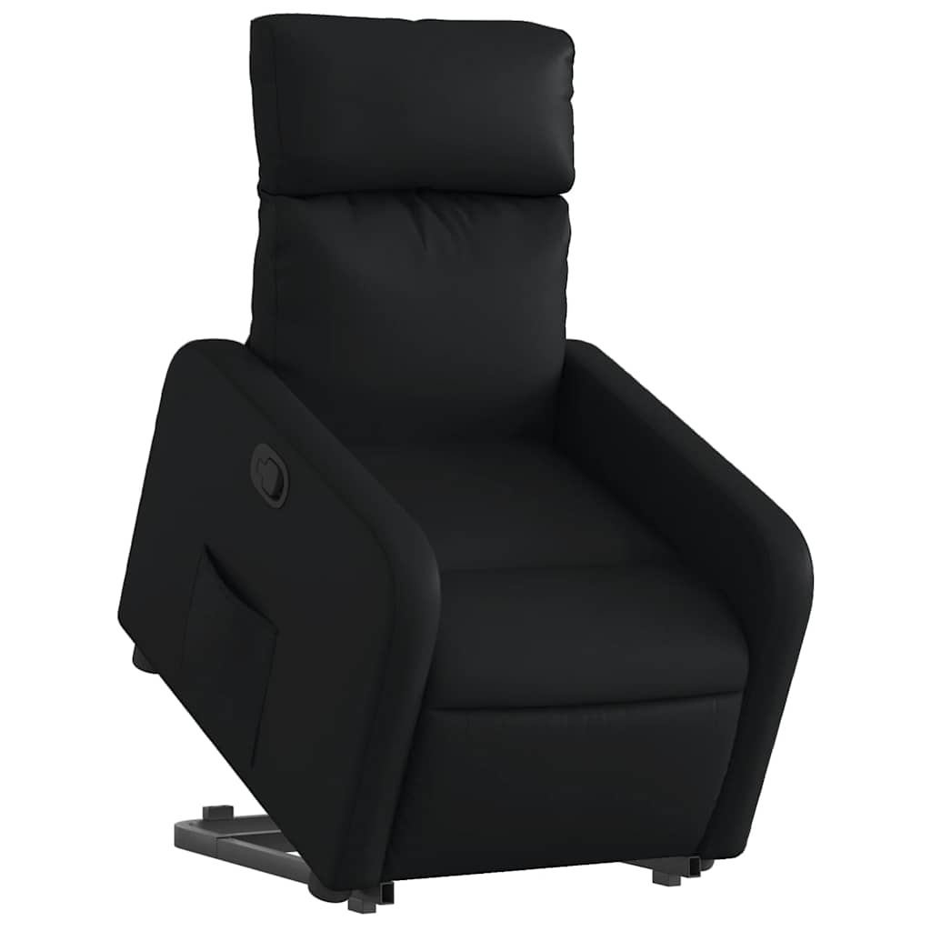 Relaxsessel mit Aufstehhilfe Schwarz Kunstleder