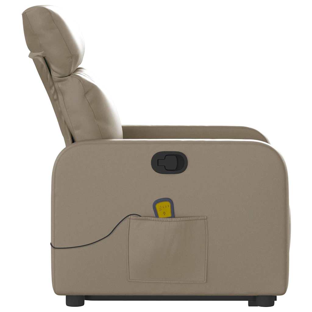 Massagesessel mit Aufstehhilfe Cappuccino Kunstleder